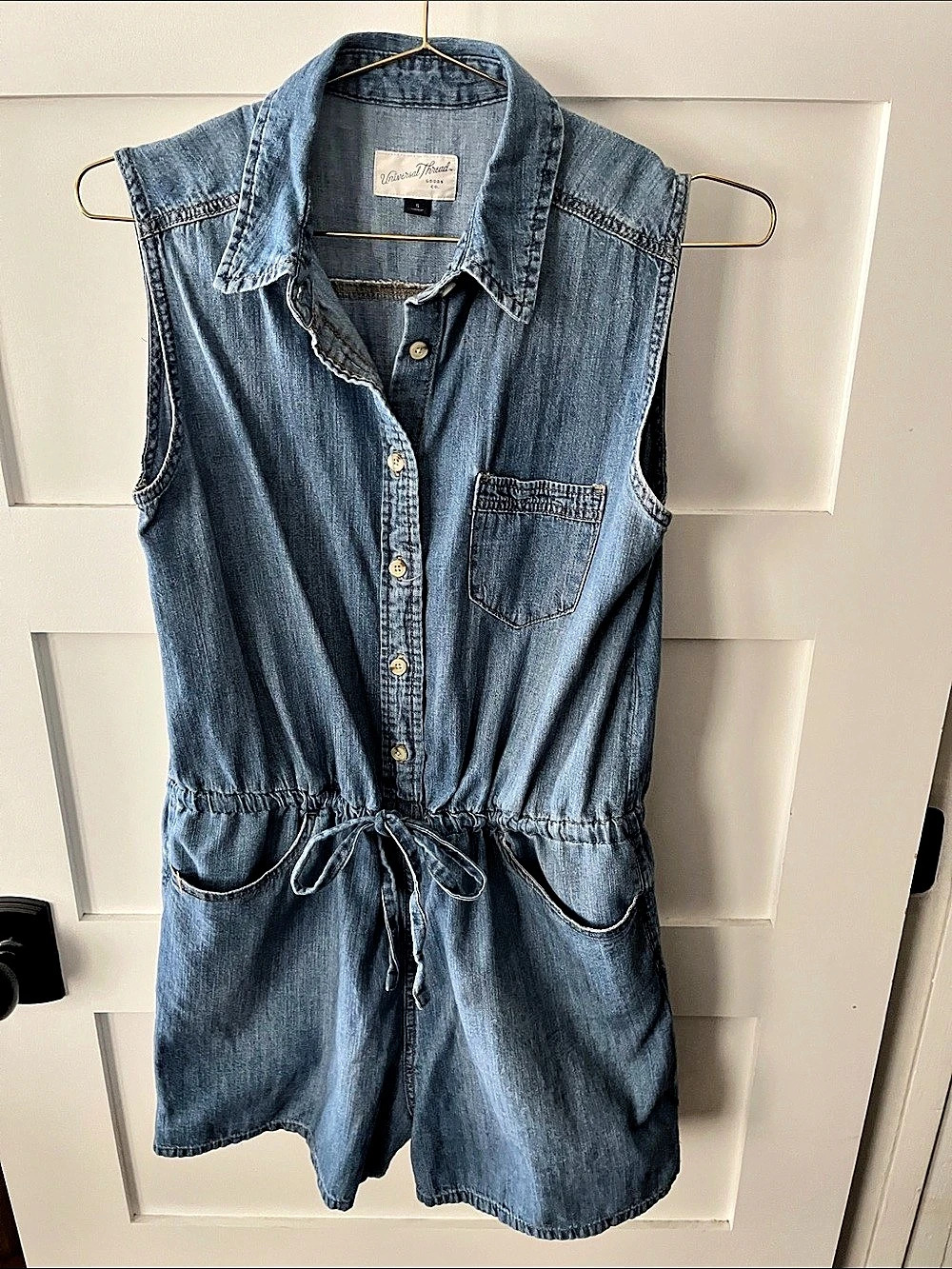 Universal Thread Sleeveless Denim Romper Blue Small